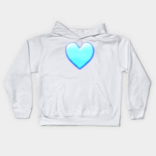 Big Light Blue Heart Kids Hoodie